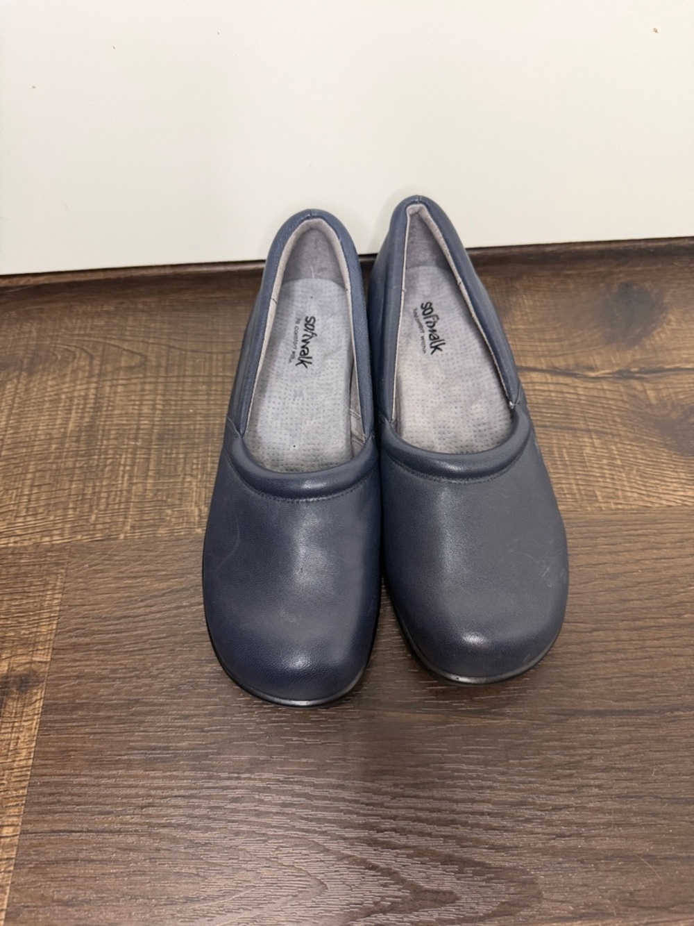SoftWalk Navy Blue Slip-On Flats